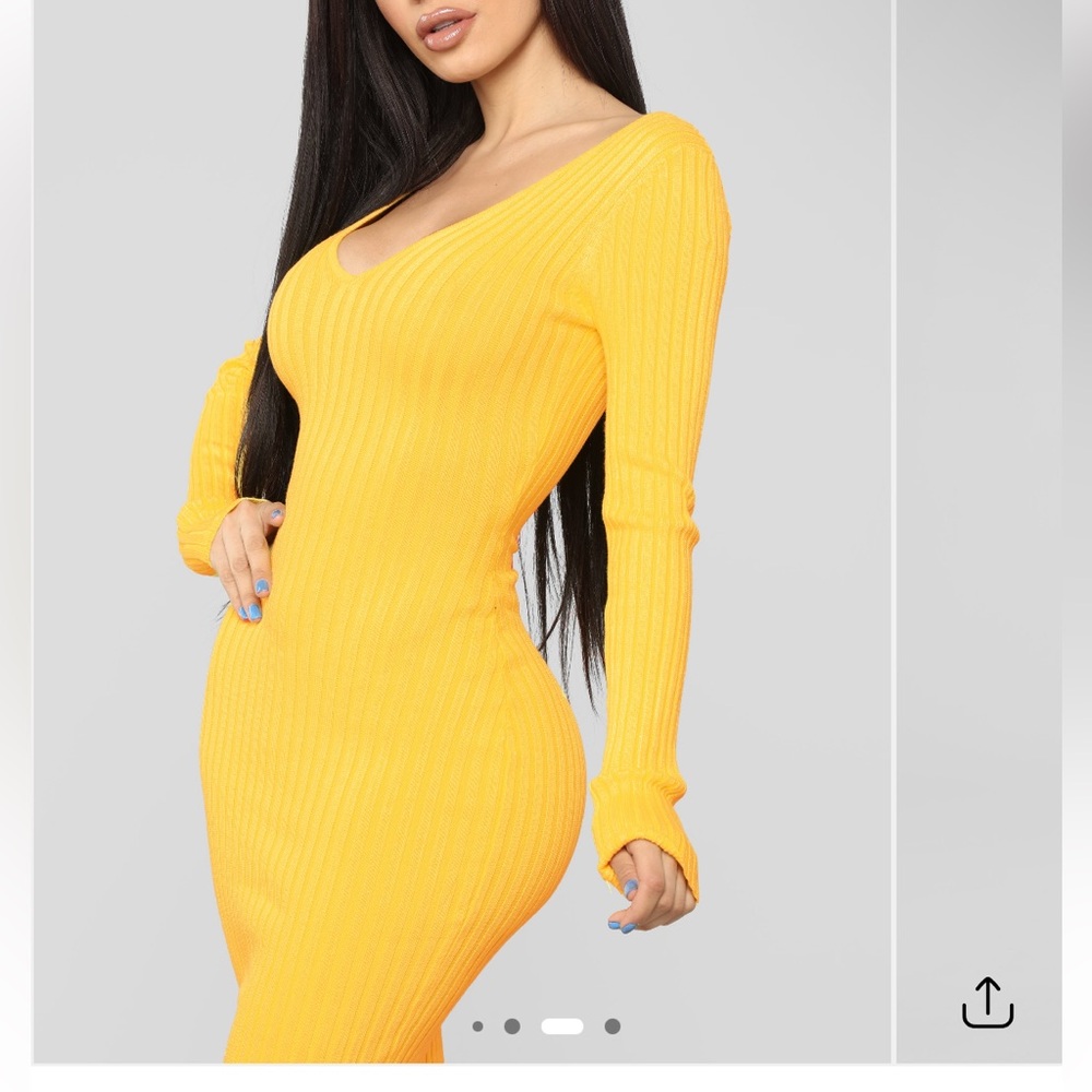 Yellow Knit Dress